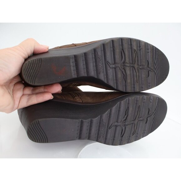 Earth Cardinal Ankle Boot Women's Size 10 Stone Brown Leather Wedge Bootie - Picture 10 of 13